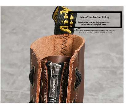 Men's Leather Boots Waterproof Ankle Outdoor Work Motorcycle