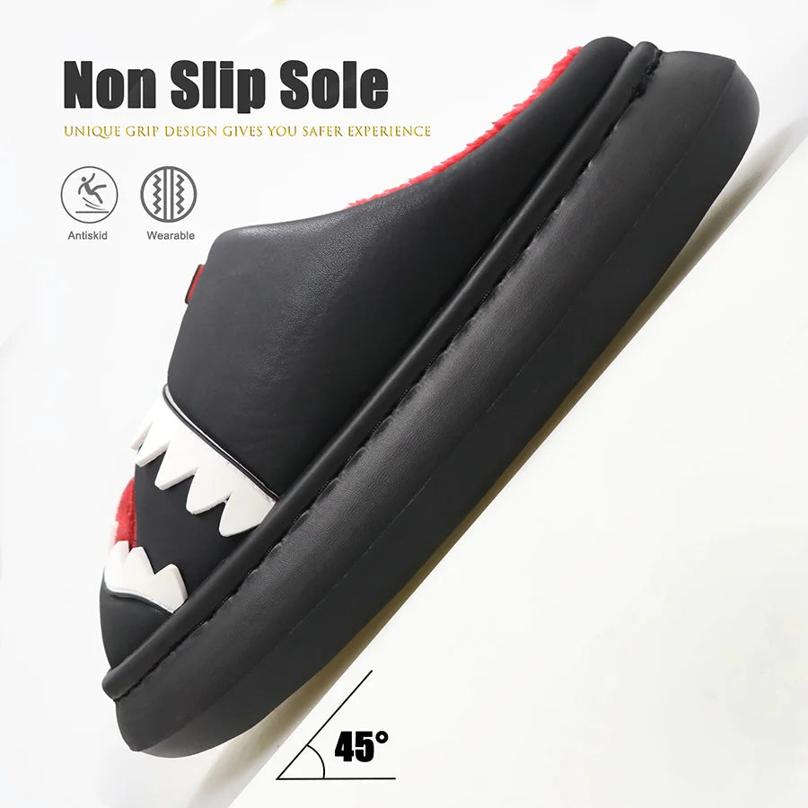 Men's Platform Slippers With Embroidered Cushion, Indoor House Shoes