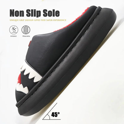 Men's Platform Slippers With Embroidered Cushion, Indoor House Shoes