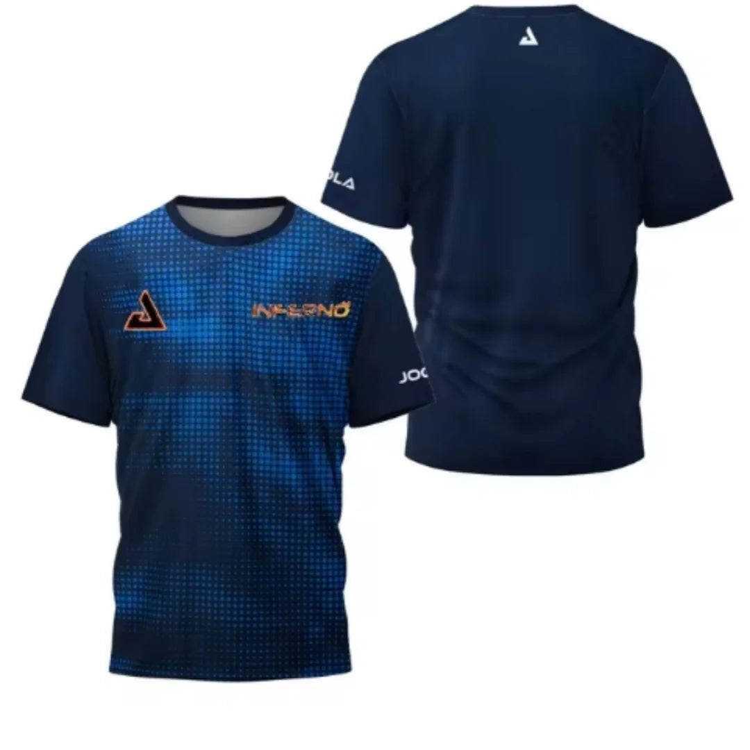 2024 New Men's T-shirt Summer Fashion Table Tennis Flower Printed Short sleeved Badminton Tennis Quick drying Short sleeved Men'