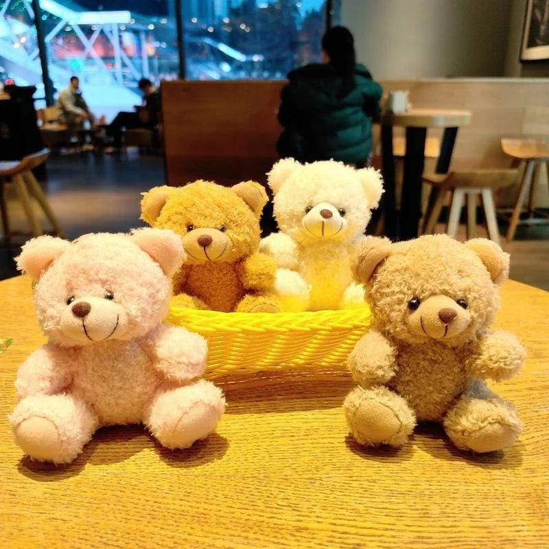 Cute Plush Bear Keychain – Small Sitting Doll Bag Pendant, 4 Colors