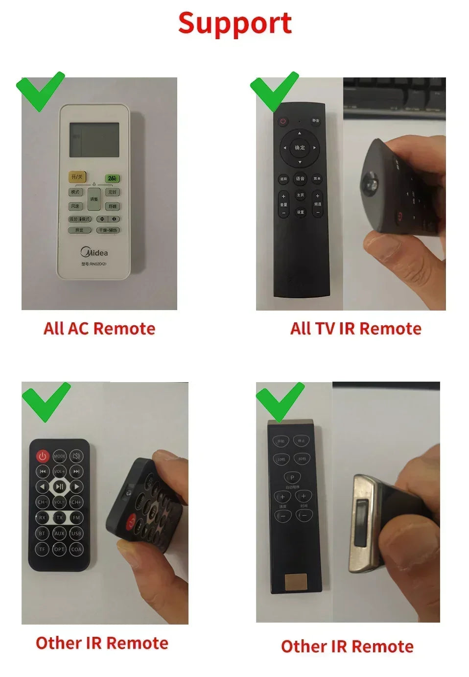 Tuya WiFi IR RF Remote Control 315 433 MHz Universal For All Air Conditioner TV LG Smart Life App Work with Alexa