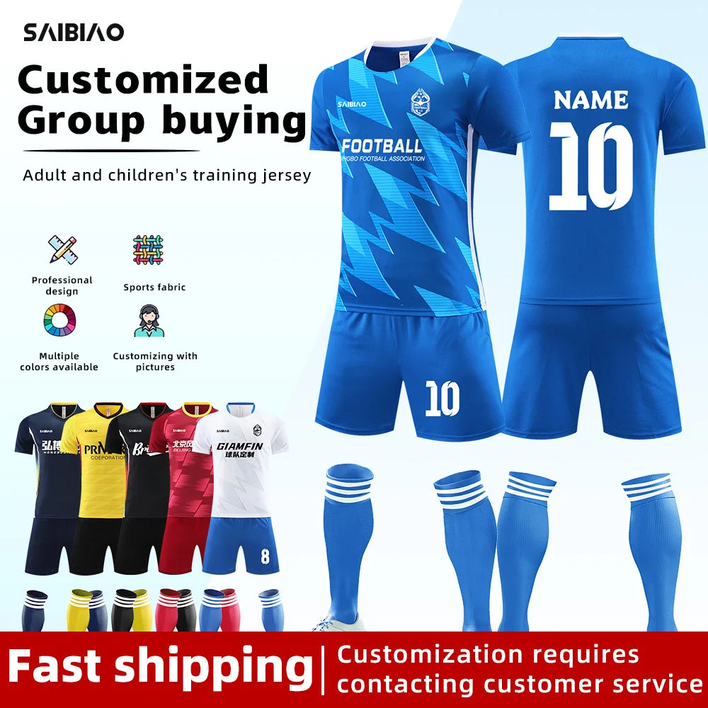 Adult Kid Soccer Jersey Customize Football Uniforms Shirts Men Women Futsal Sportswear Training Tracksuit Sports Outfit Clothes
