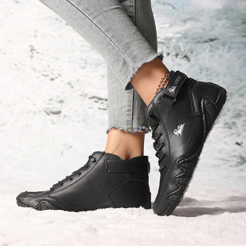 Boots for Women Winter Shoes Waterproof Ankle Boots Luxury Comfortable Warm Fur Plush Snow Boot Leather Casual Short Boots