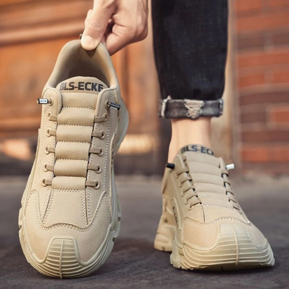 Mens Work Shoes Breathable Slip On Anti Slip Wear Resistant Artificial Leather