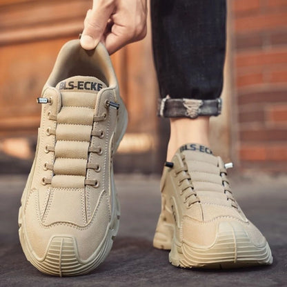 Mens Work Shoes Breathable Slip On Anti Slip Wear Resistant Artificial Leather