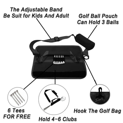 Mini Lightweight Golf Club Bag With Ball Pouch Portable Driving Range Carrier