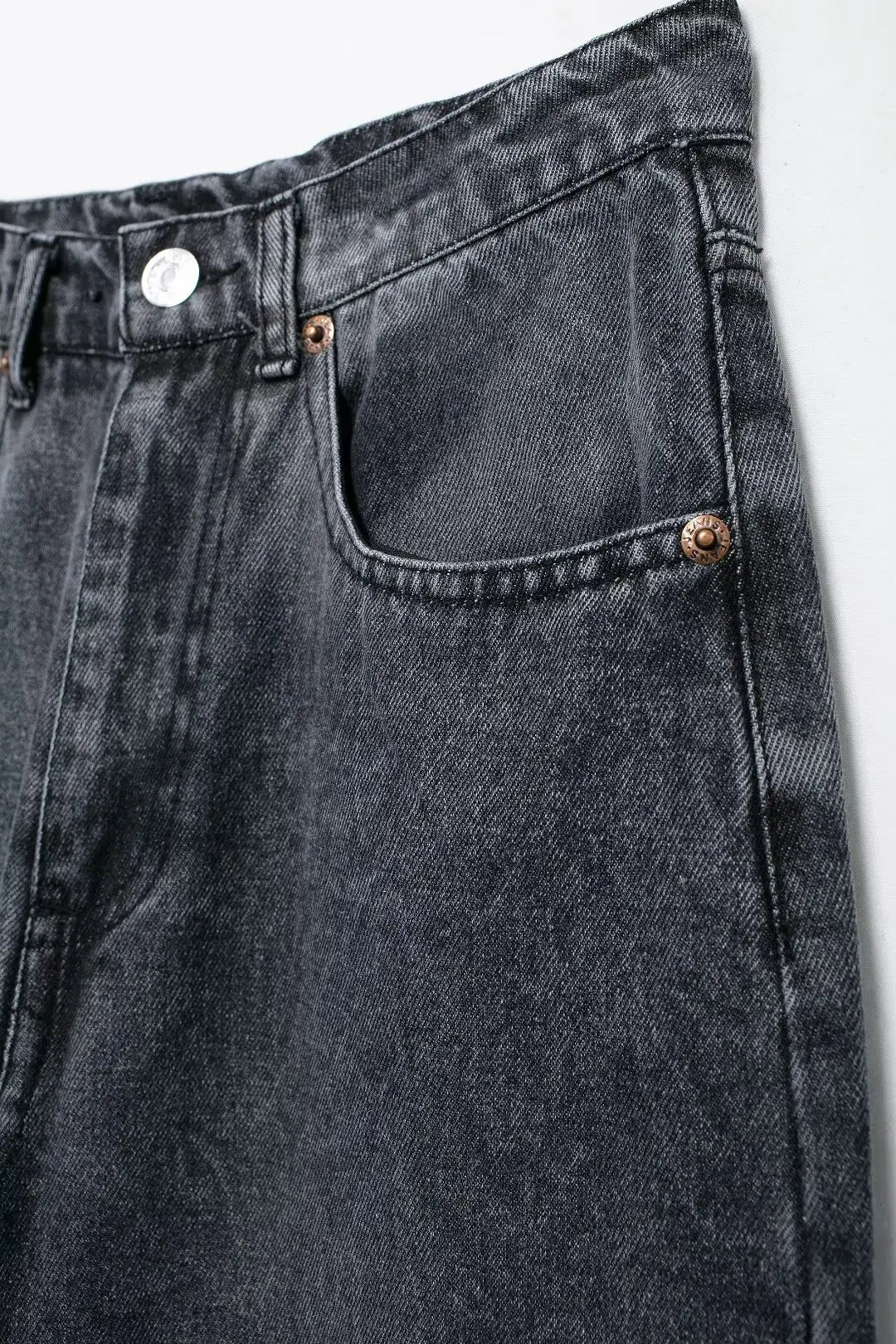 HH 2024 Women's Street Fashion Denim Blue Jeans Distressed Patchwork High Waist Zipper Fly Ripped Retro Long Pants