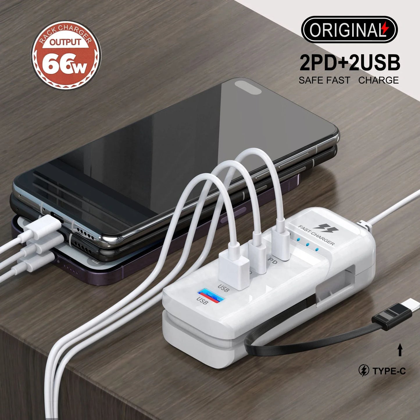 USB-C PD Travel Wall Charger, Multiport USB Charger With EU US Plug