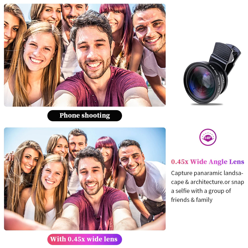 2-in-1 Universal Clip Mobile Lens – 37mm Super Wide-Angle & Macro HD Lens