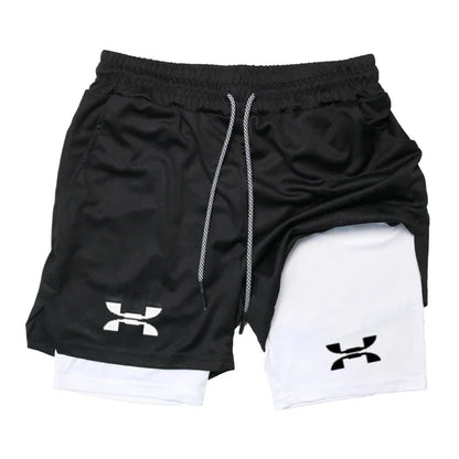 Men's Running Shorts 2-In-1 Quick-Dry Polyester Nylon