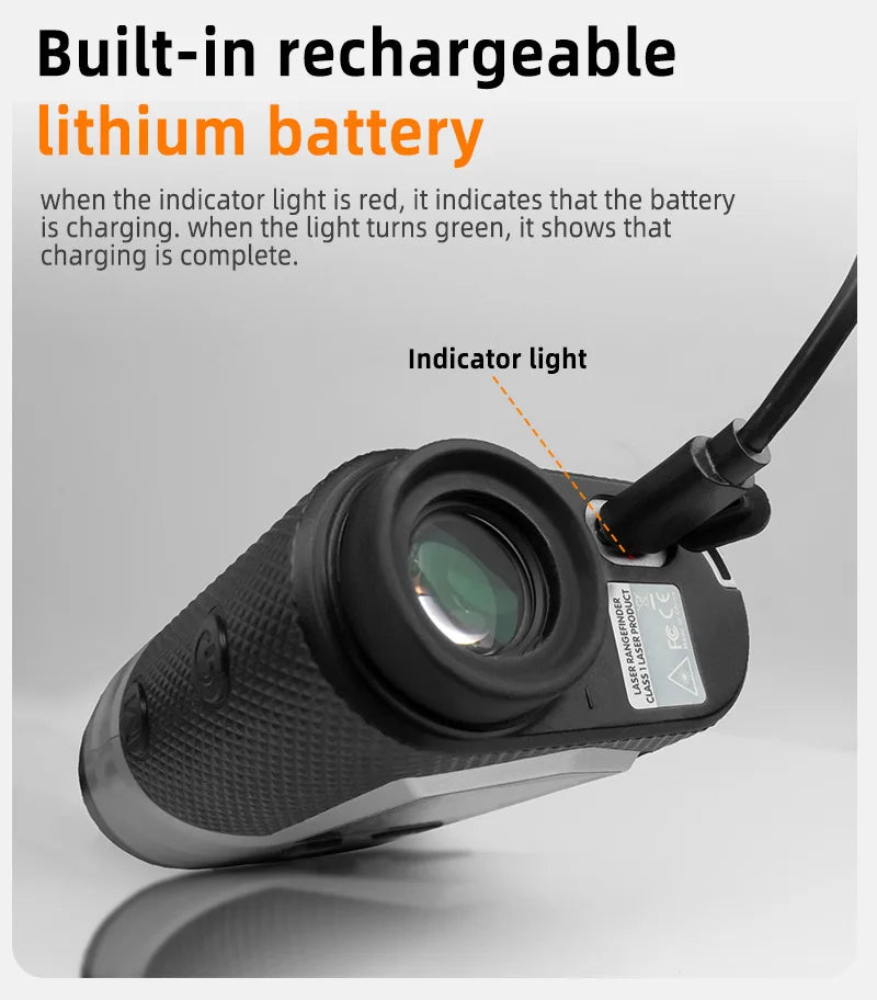 1200m Golf Laser Rangefinder Rechargeable 650m Slope Adjusted Flag-Lock Vibration Laser Distance Meter Telescope Hunting