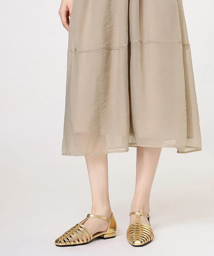 ZAROY Summer Cross Strap Flat Sandals Women Round Toe Ankle Buckle Hollow Casual Roman Sandalia Zapatos De Mujer сандали