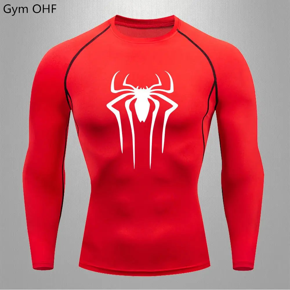 Spider Compression Shirt Mens Rashguard Fitness For Men Gym Sports T-Shirt Running Sweatshirt Outdoor Mountaineering Training