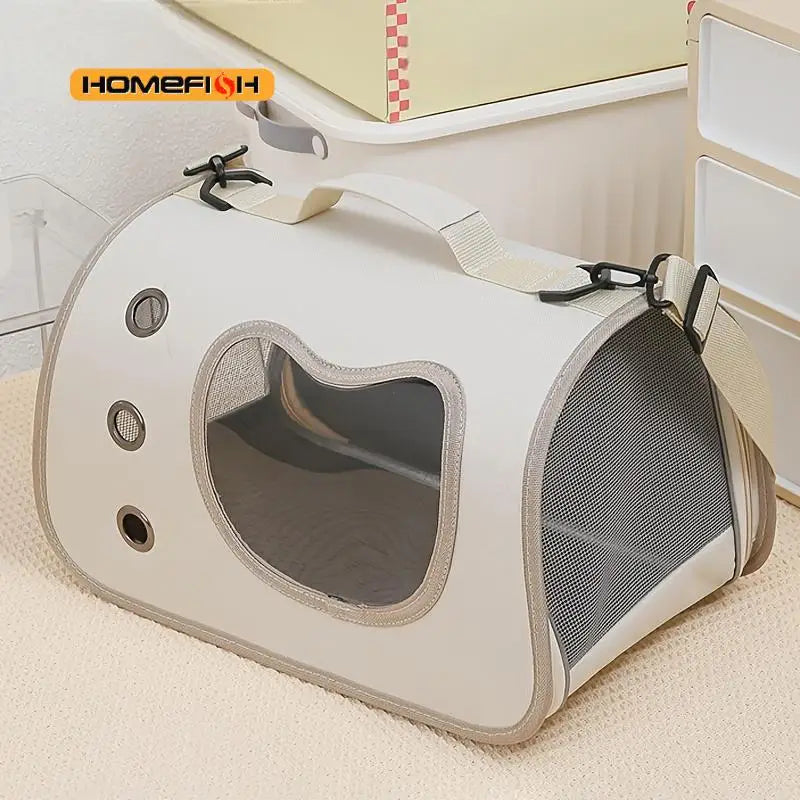 Portable Pet Carrier Bag for Small Dogs Cats Outdoor Foldable Cat Bag Breathable Cat Shoulder Bag Kitten Carrying Bag