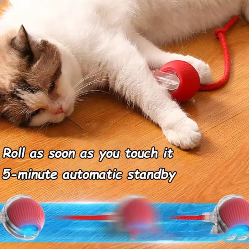Automatic Teasing Cat Ball & Self-Exciting Cat Stick – Durable Pet Toy