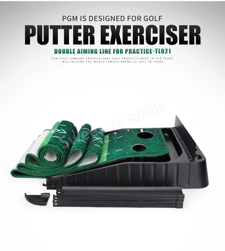 PGM TL021 3M Golf Putting Mat Golf Putter Trainer Green Carpet Practice Set Ball Return Mini Golf Putting Green Fairway Mat