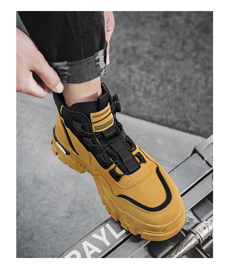 Winter Leather Boots Ankle Outdoor Work Chelsea Style