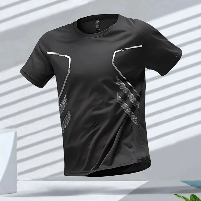 2025 Men's fashion top T-shirt, skin-friendly, breathable, highly elastic, quick-drying
