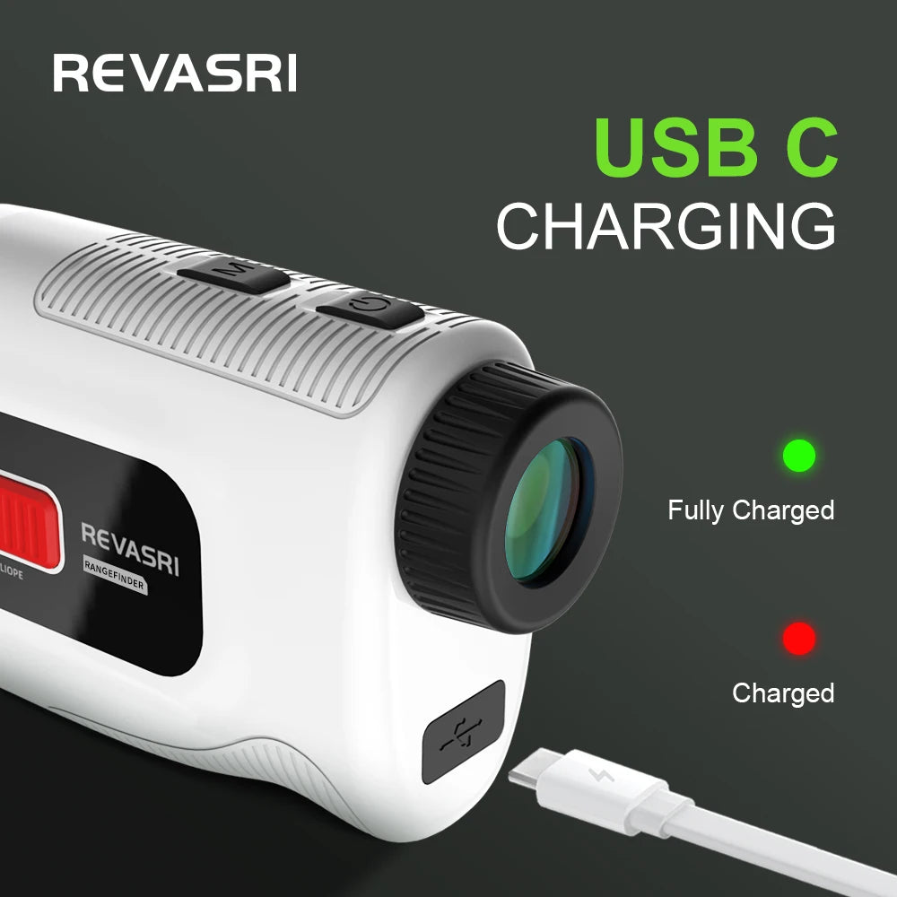 REVASRI Golf Laser Rangefinder with Slope Switch 650/1090Y Laser Range Finder Golf 6X Magnification Vibration with Magnet