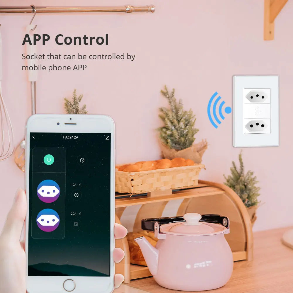 Zemismart Zigbee Smart Brazil Socket 10A 20A Outlets Work with Tuya Smart Life App Alexa Google Home Control