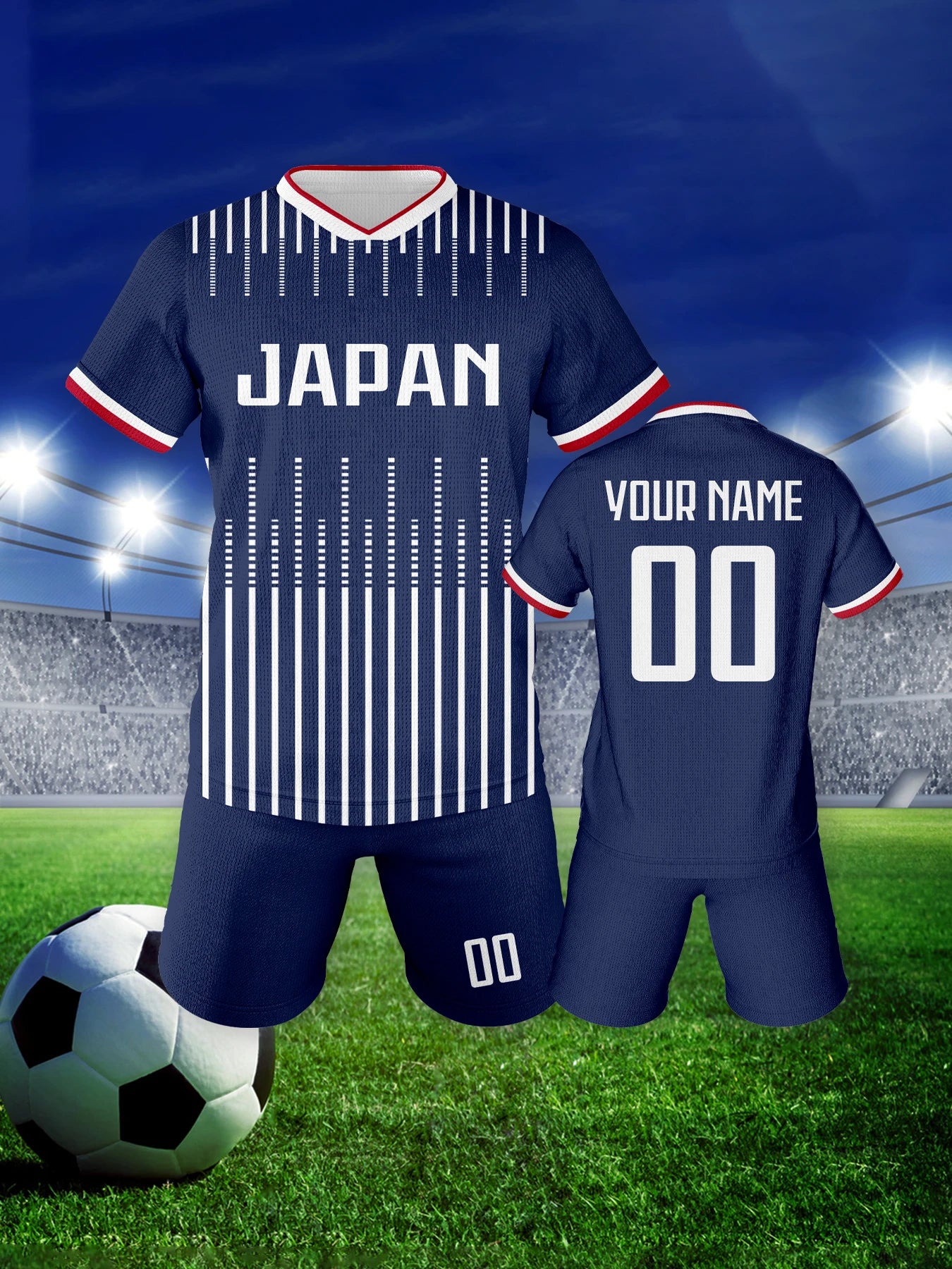 Japan Custom Soccer Jersey Kit for Kids Personalized Football Uniform with Name Number Boys Girls Soccer Lovers Gifts 3-14Y