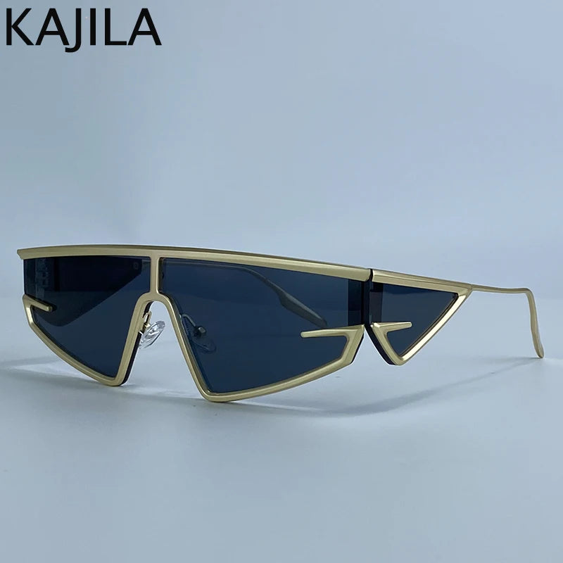 Y2K Punk Shield Sunglasses Square Frame UV400 Protection