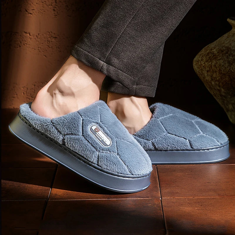 Winter Indoor Slippers Non-Slip For Men And Women Plush Cotton Size 50-51