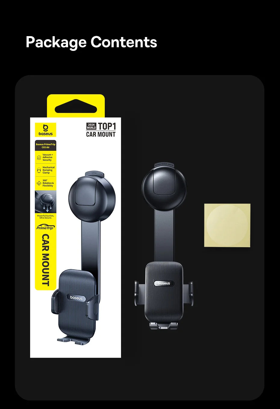 Baseus Car Phone Holder Sucker for Dashboard Windshield Mobile Car Cell Phone Holder Clamp For iPhone Pro Xiaomi Huawei Samsung