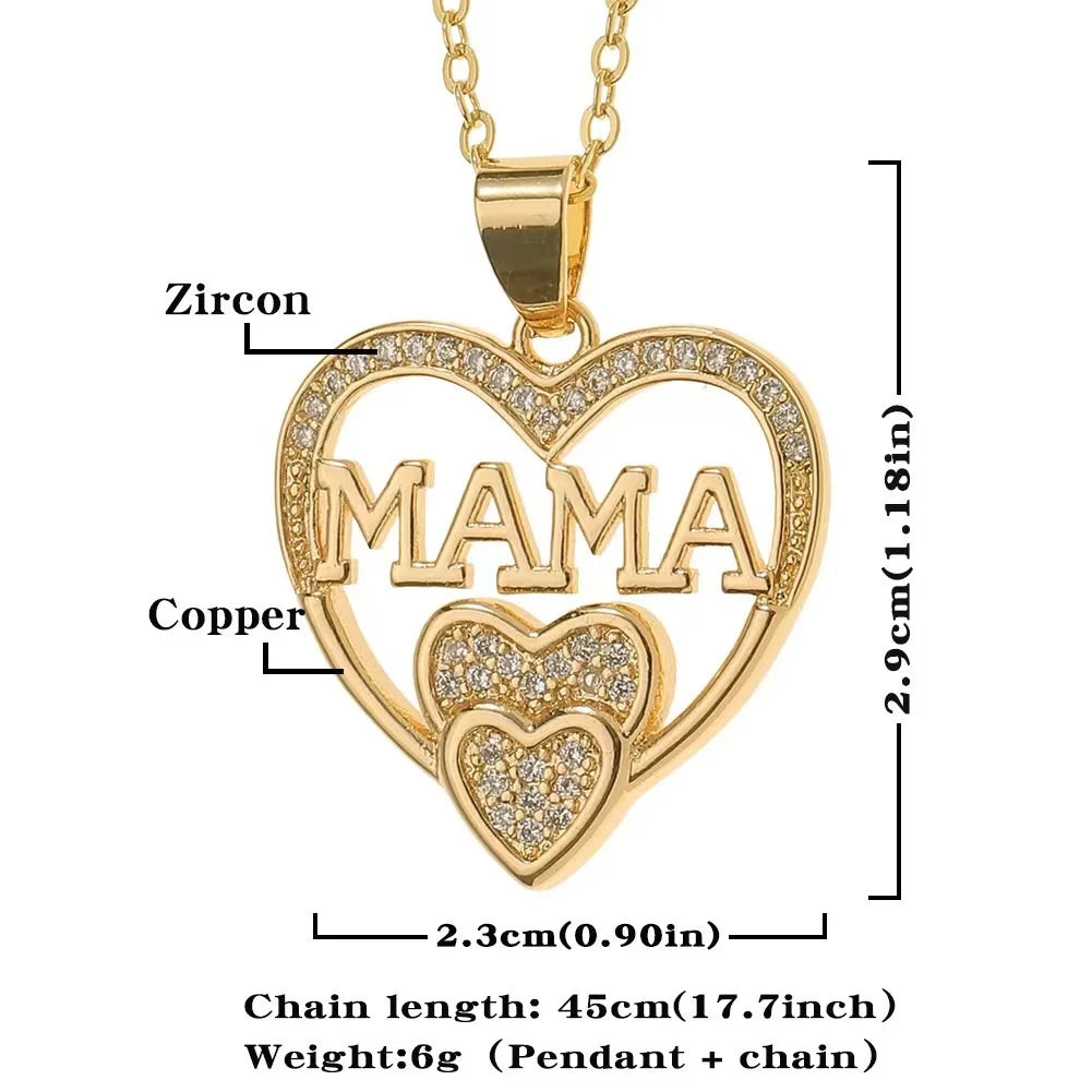Elegant and Minimalist Women's Love Necklace MOM Pendant as A Mother's Day Gift