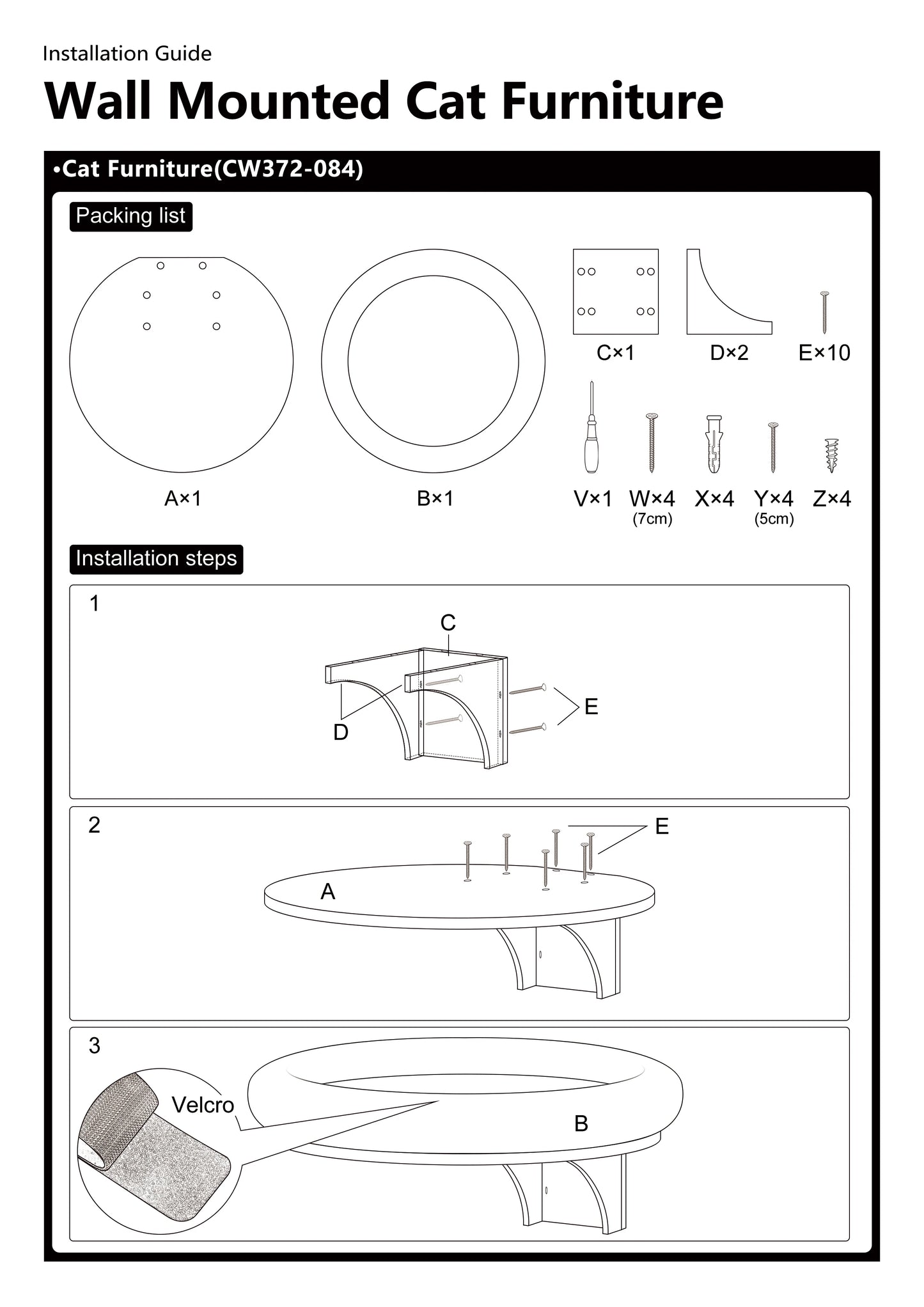 Cat Wall Mounted Solid Wooden Furniture Climbing Ladder and Cat Hammock with Scratching Post for Activity Indoor Cats Perches