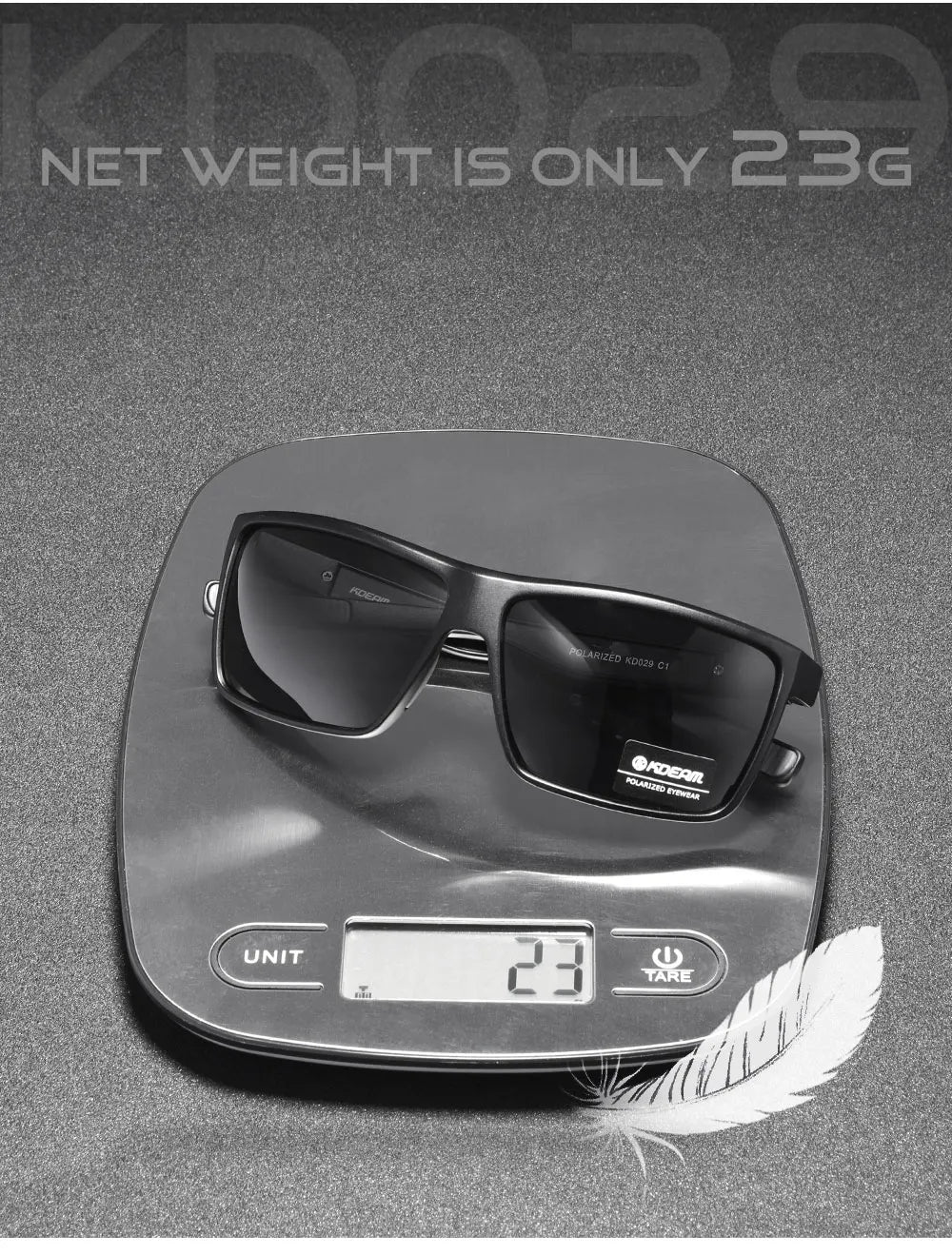 KDEAM Scratch Resistance Sunglasses Men Polarized 100% UV Protection Sun Glasses Integral Spring Hinges And Curved Temples KD029