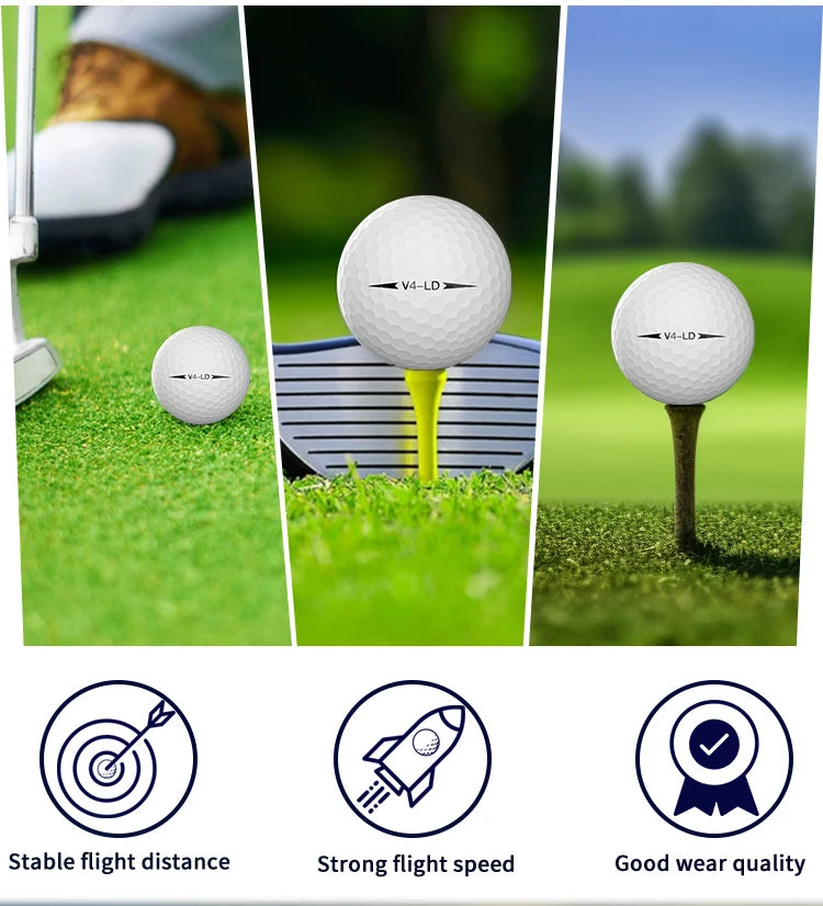 Caiton Pro Golf Balls - 4 Layers, DuPont Surlyn, Adds 30 Yards, Tournament Performance, Great Feel (12/6/3 Pack)