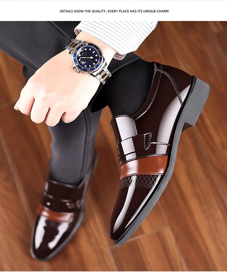 Men's Leather Oxford Brogue Dress Shoes Formal Office