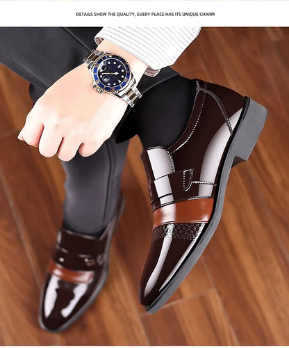 Men's Leather Oxford Brogue Dress Shoes Formal Office