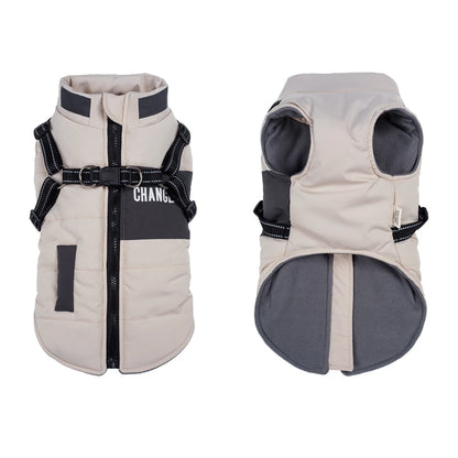 Dog Windbreaker Vest Polyester For Small And Medium Dogs With Leash Attachment