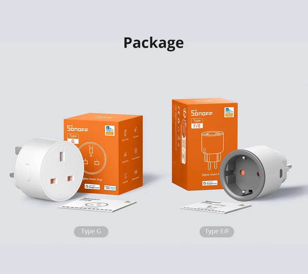 1-4 PCS SONOFF S60ZB EU iPlug Zigbee Smart Plug Energy Monitoring Wireless Socket Timer Smart Switch Work With Google Home Alexa