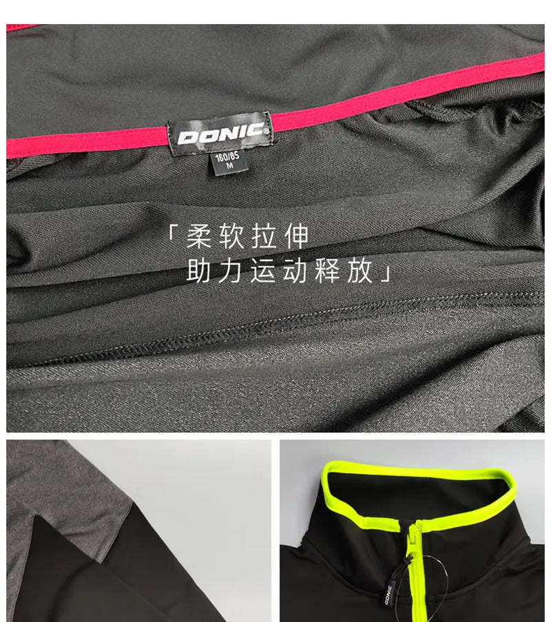DONIC Table Tennis Clothing Suit Men Women Sports Jersey Workout Running Pants Spring Autumn Ping Pong Clothes Set