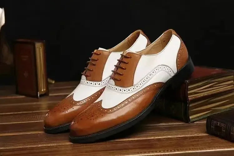 Men's Plus Size Lace Up Dress Shoes Point Toe Business Formal Wedding
