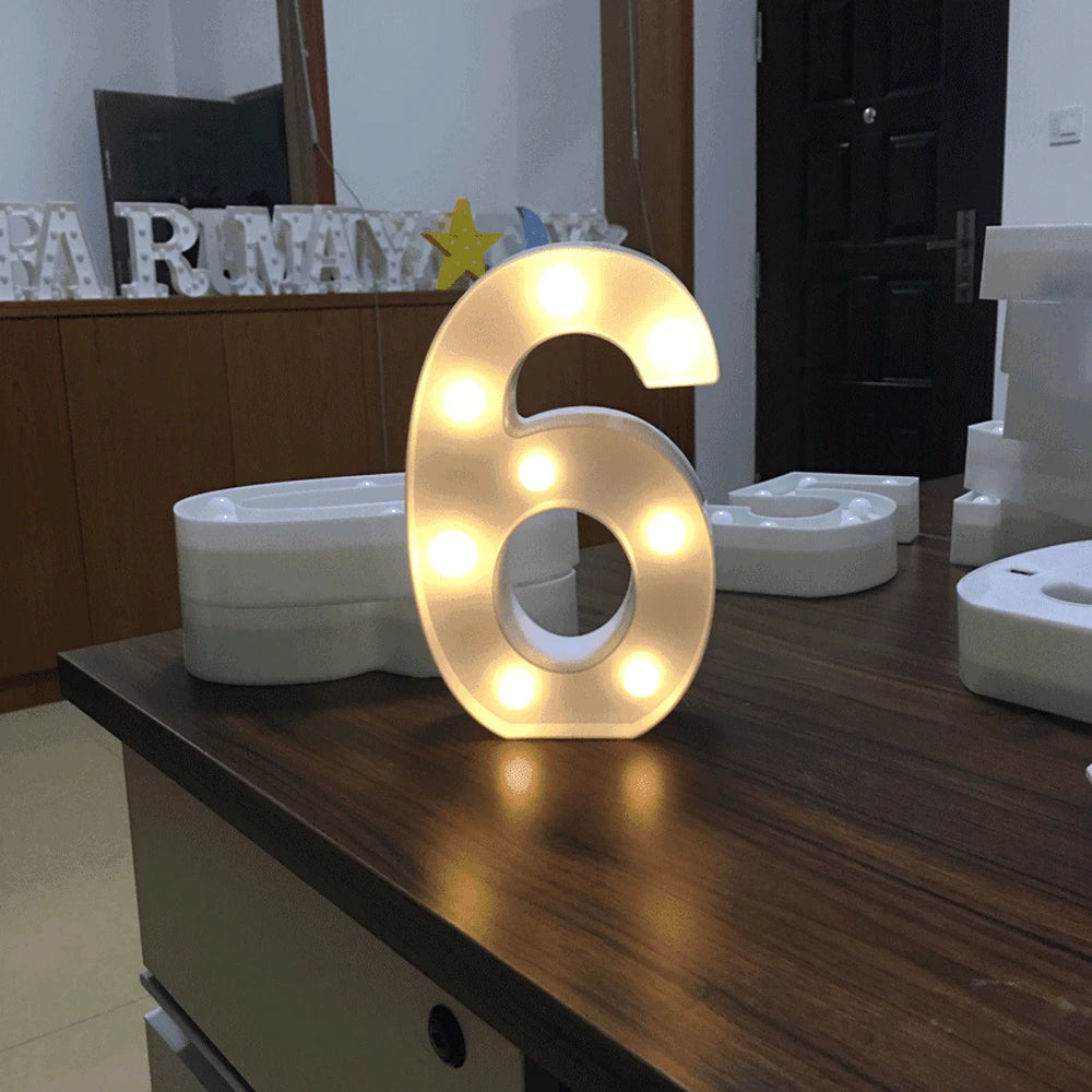 LED Letter and Number Light Set PVC Warm White Decor
