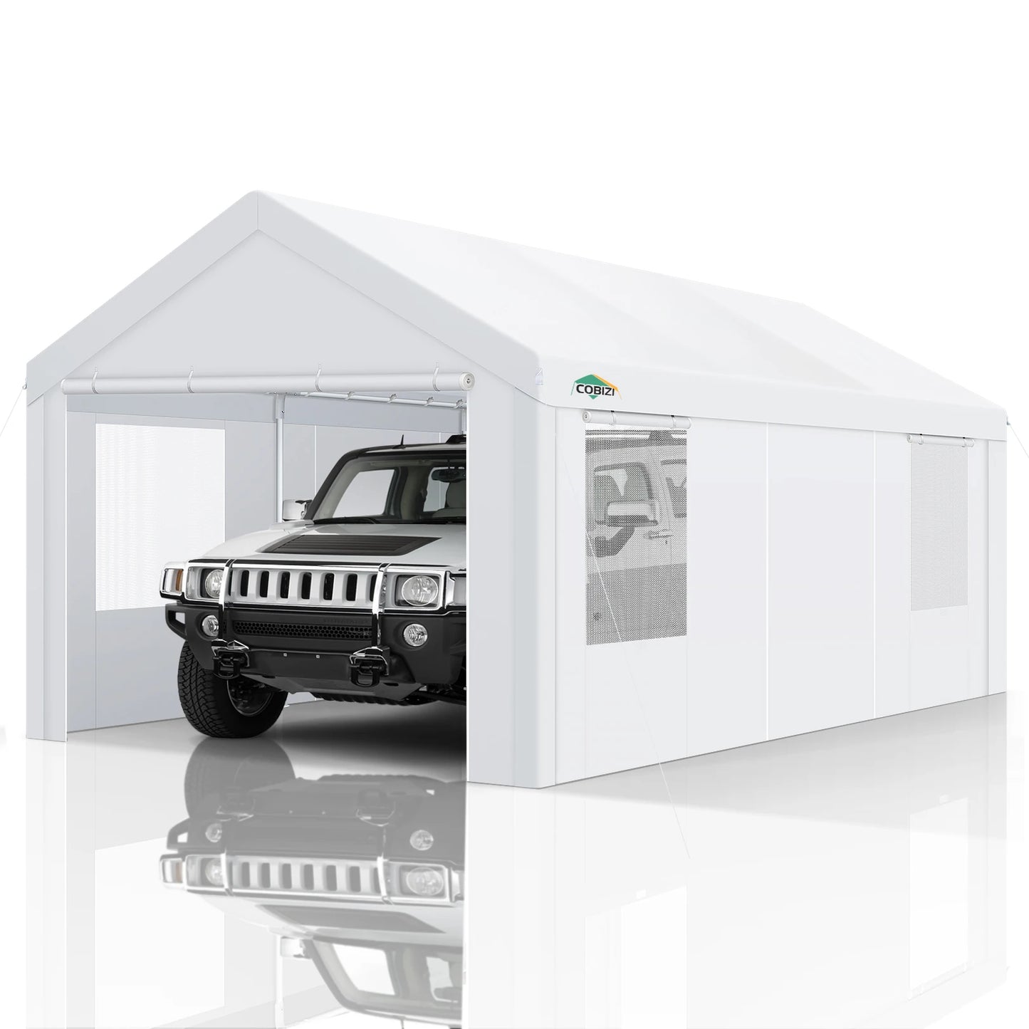 Carport Canopy 12x20 Heavy Duty Portable Garage with Roll-Up Ventilation Windows & Doors,Removable Sidewalls Car Canopy Car Tent