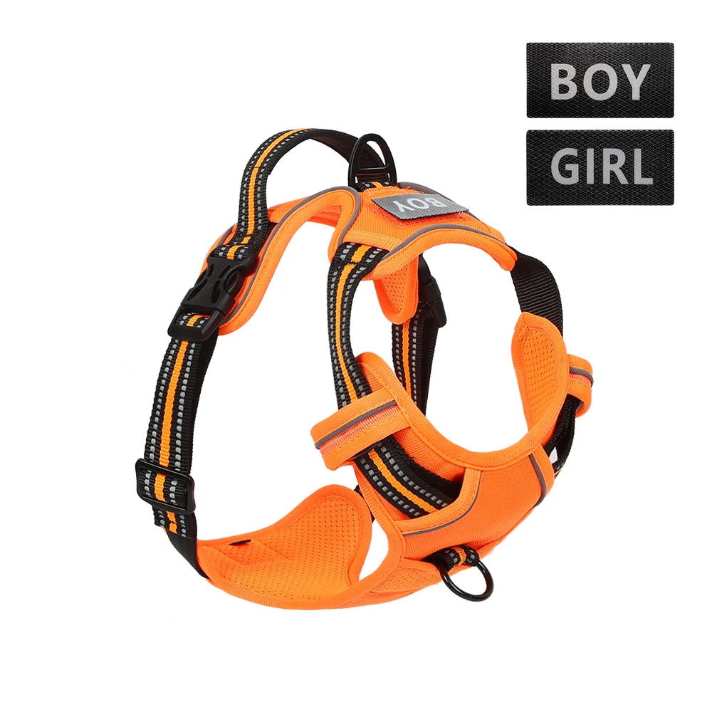 No Pull Dog Harness Front Clip Heavy Duty Reflective Easy Control Handle for Large Dog Walking