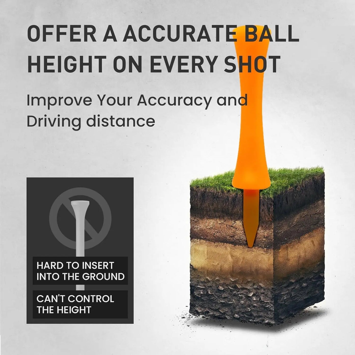 Plastic Golf Castle Tees Step Down Unbreakable Mixed or Same Height Value 50 Pcs, 2 3/4, 2 1/4, 2, 1 3/4, 1 1/2 Inch Length