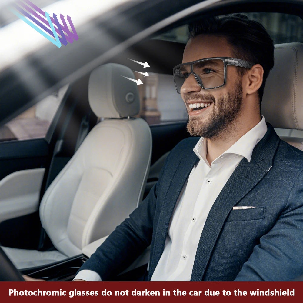 CRIXLAIS Fashion Photochromic Polarized Sunglasses Men Women Oversized Sun Glasses Male Night Vision Driving Goggles UV400