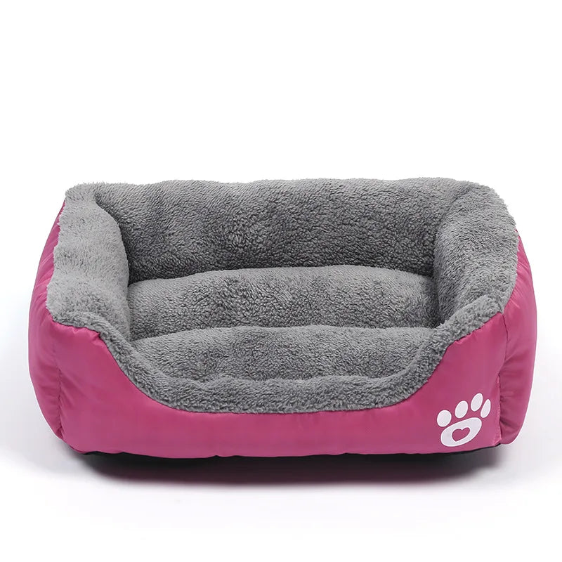 Large Square Dog Bed – Plush Cat Nest and Dog Sofa, All-Season Waterproof Mattress