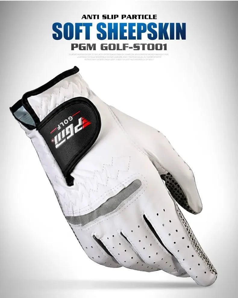 PGM Golf Gloves,Men’s Left Right Hand Soft Breathable Sheepskin Sport Gloves,Slip-resistant Golf Male Training Accessories