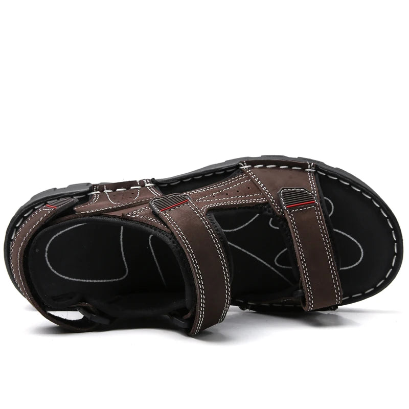 Leather Outdoor Men Sandals Casual Beach Sandals 38-48