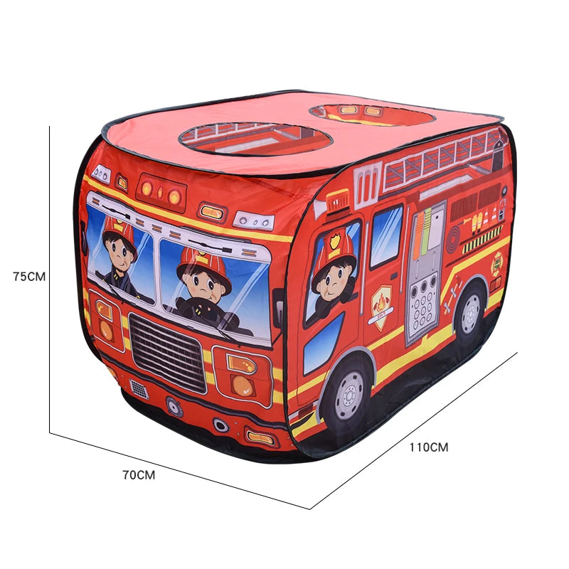Children's Car  Tent House Fire Truck  Indoor And Outdoor Game House With Sunroof  Toys