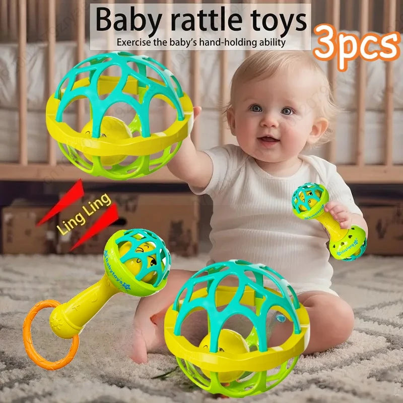 3/1pcs Baby Rattles 0 12 Months Baby Educational Toys Shaker Grab Spin Set Sensory Educational Newborn Gift for Infant Boy Girls