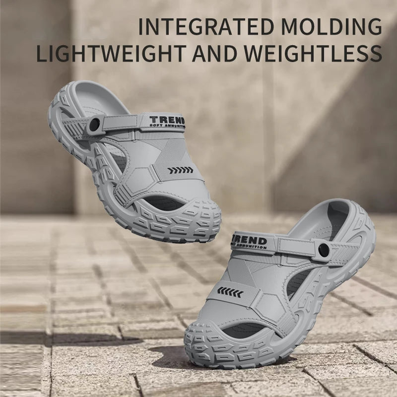 EVA Mens Sandals Thick Sole Outdoor Beach Perforated Summer Shoes